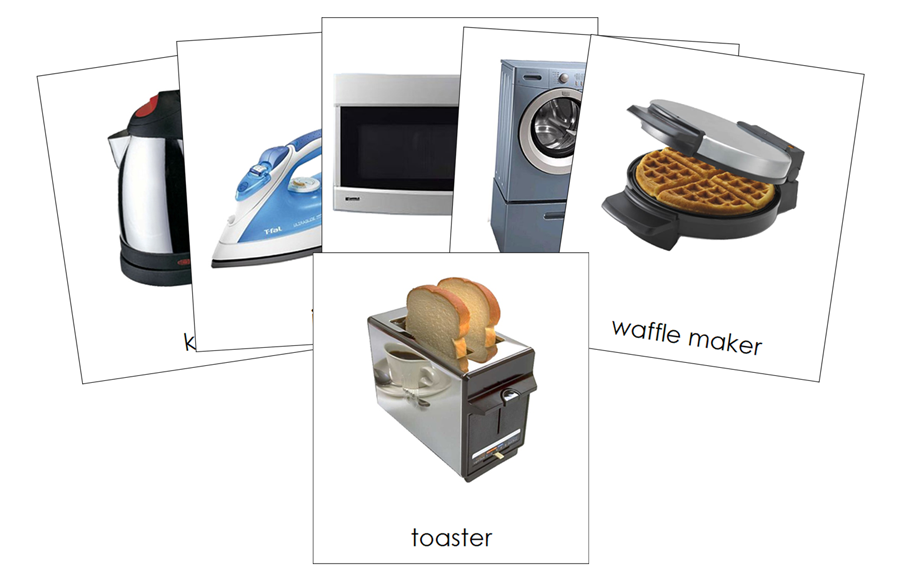 Types of Electrical Appliances 3-Part Cards by Montessori Print Shop