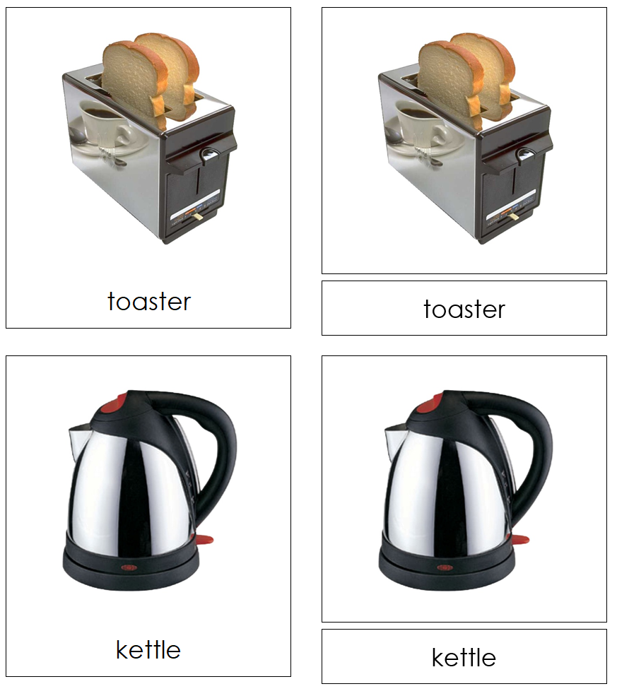 Types of Electrical Appliances 3-Part Cards by Montessori Print Shop