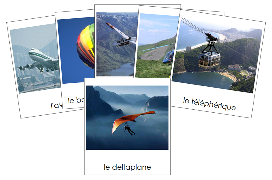 French - Air Transportation - Les cartes de transport aérien - Montessori Print Shop Digital Download