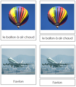 French - Air Transportation - Les cartes de transport aérien - Montessori Print Shop