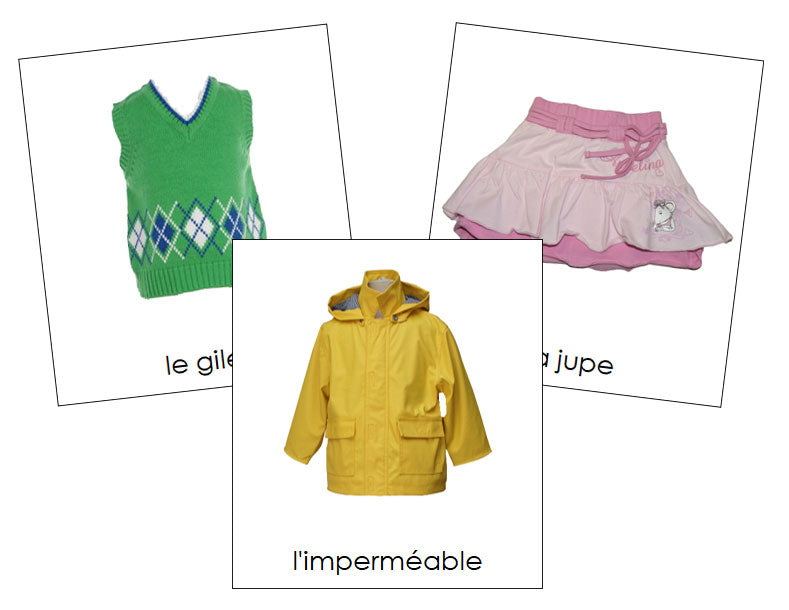 French - Clothing - Les cartes d'habillement