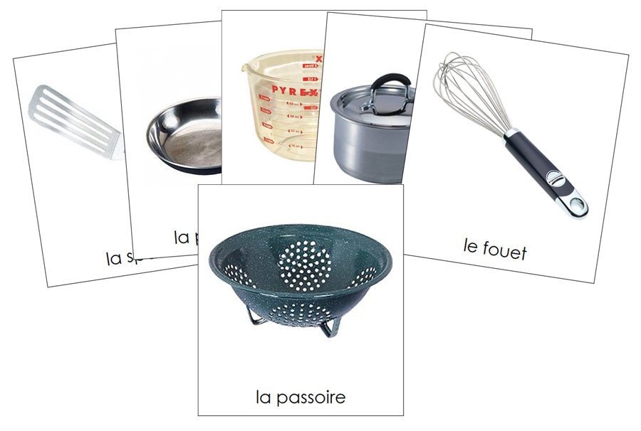 French - Cookware - Les cartes ustensiles de cuisine - Montessori Print Shop Digital Download