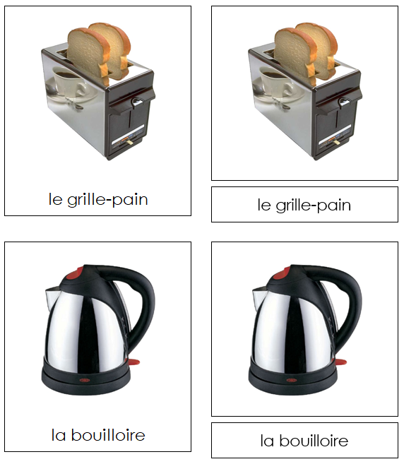 French - Electrical Appliances - Les cartes de l'électroménager - Montessori Print Shop Digital Download