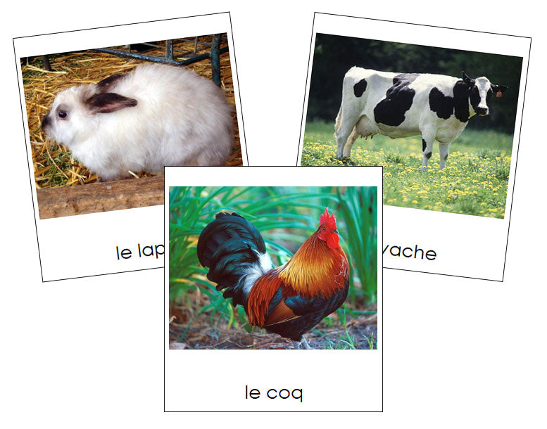 French - Farm Animals - Les animaux de ferme - Montessori Print Shop