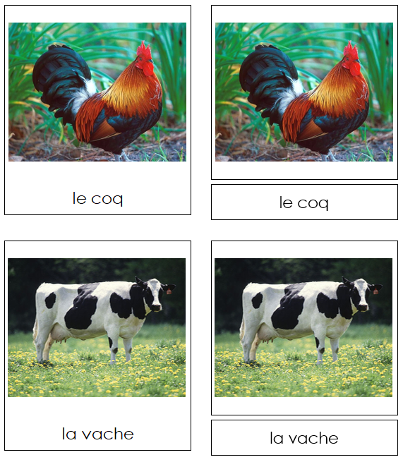 French - Farm Animals - Les animaux de ferme - Montessori Print Shop