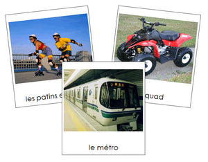 French - Ground Transportation - Les transports terrestres - Montessori Print Shop