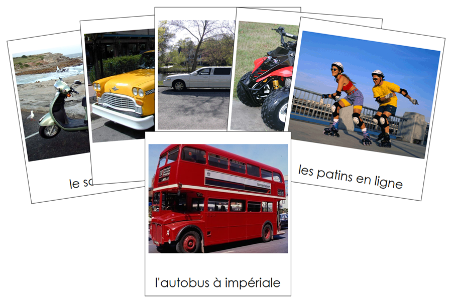 French - Ground Transportation - Les transports terrestres - Montessori Print Shop Digital Download