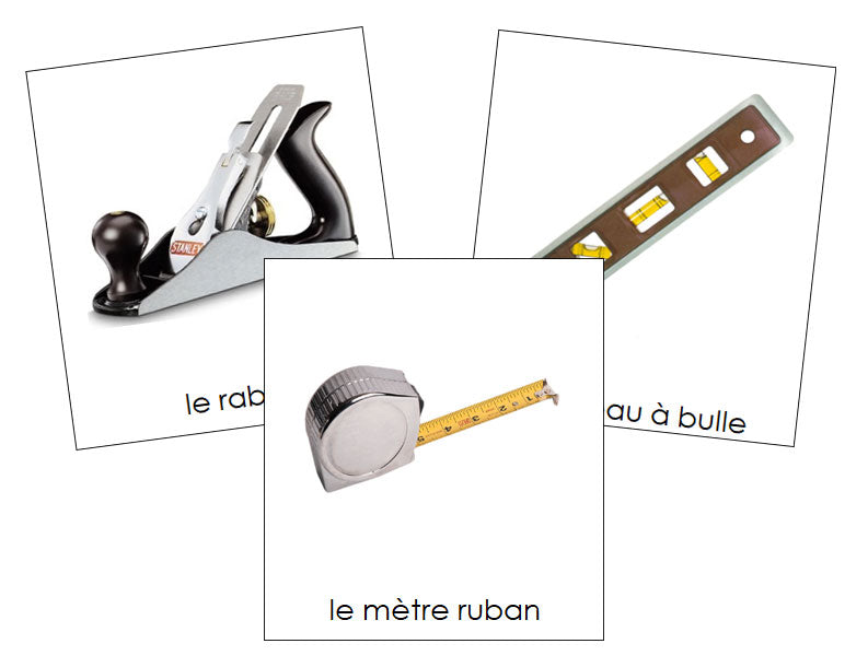 French - Hand Tools - Les cartes d'outil - Montessori Print Shop