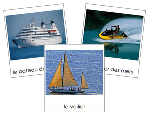 French - Marine Transportation - Les cartes de transport maritime - Montessori Print Shop