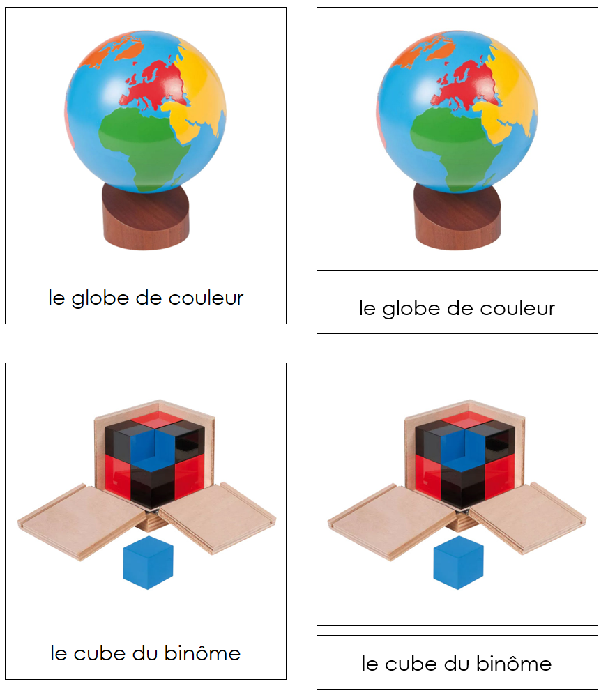French - Montessori Materials - Les cartes matérielles Montessori - Montessori Print Shop