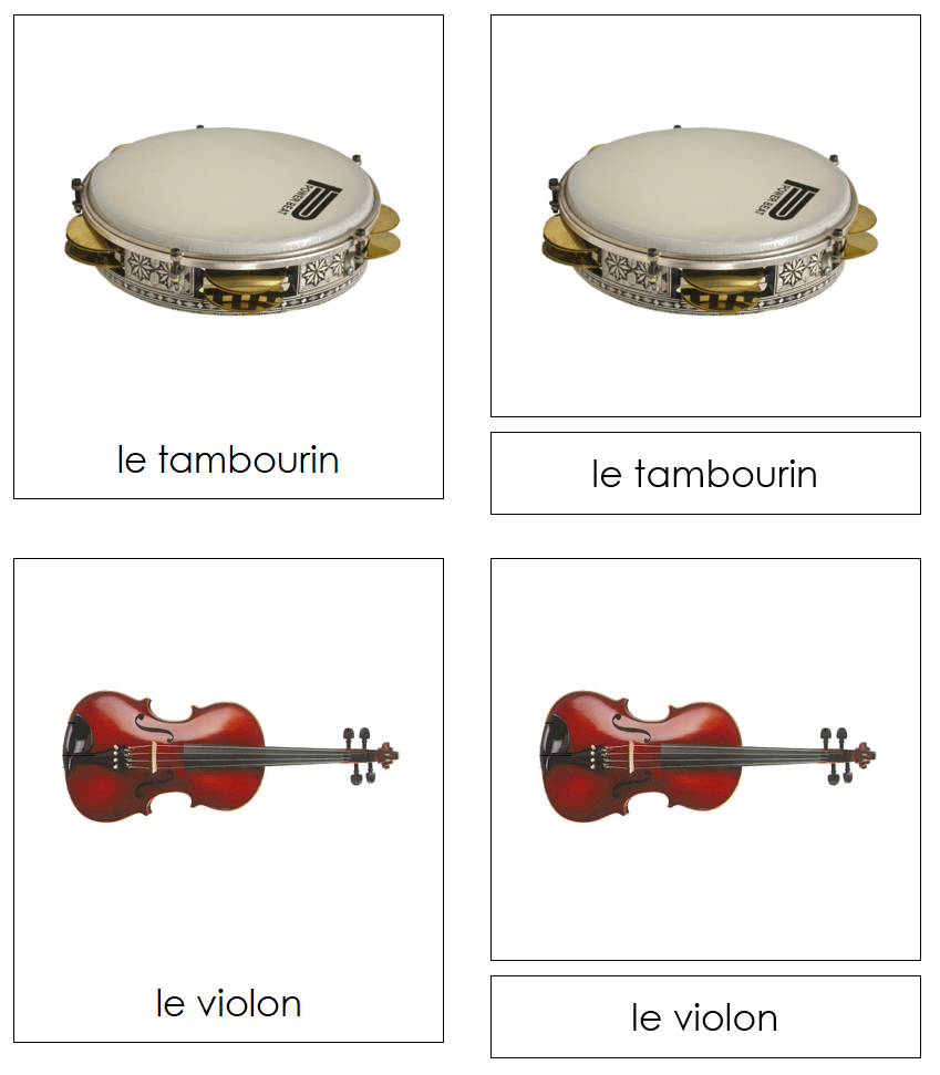 French - Musical Instruments - Les cartes d'instruments de musique - Montessori Print Shop Digital Download