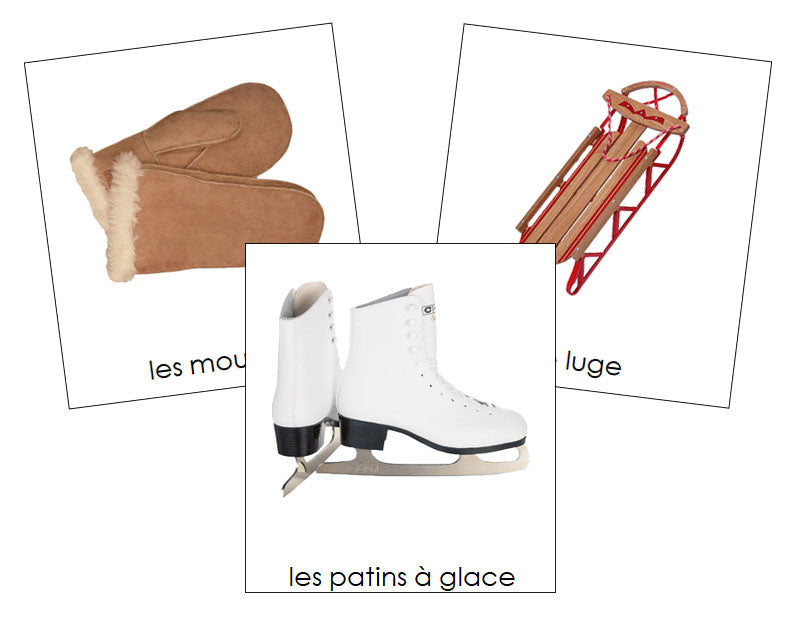 French - Winter Season - Les cartes de saison d'hiver - Montessori Print Shop