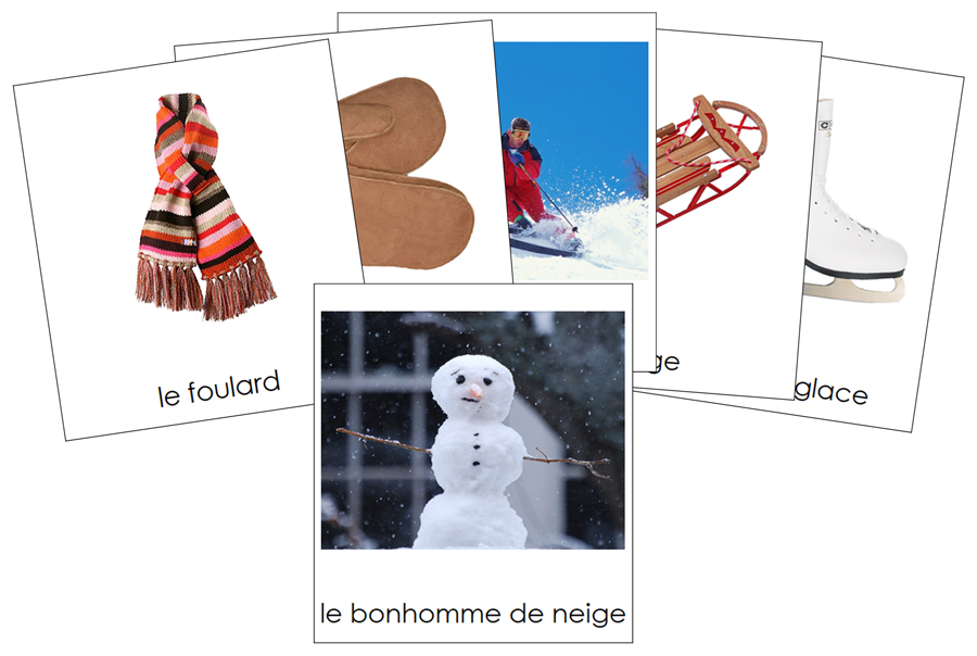 French - Winter Season - Les cartes de saison d'hiver - Montessori Print Shop Digital Download