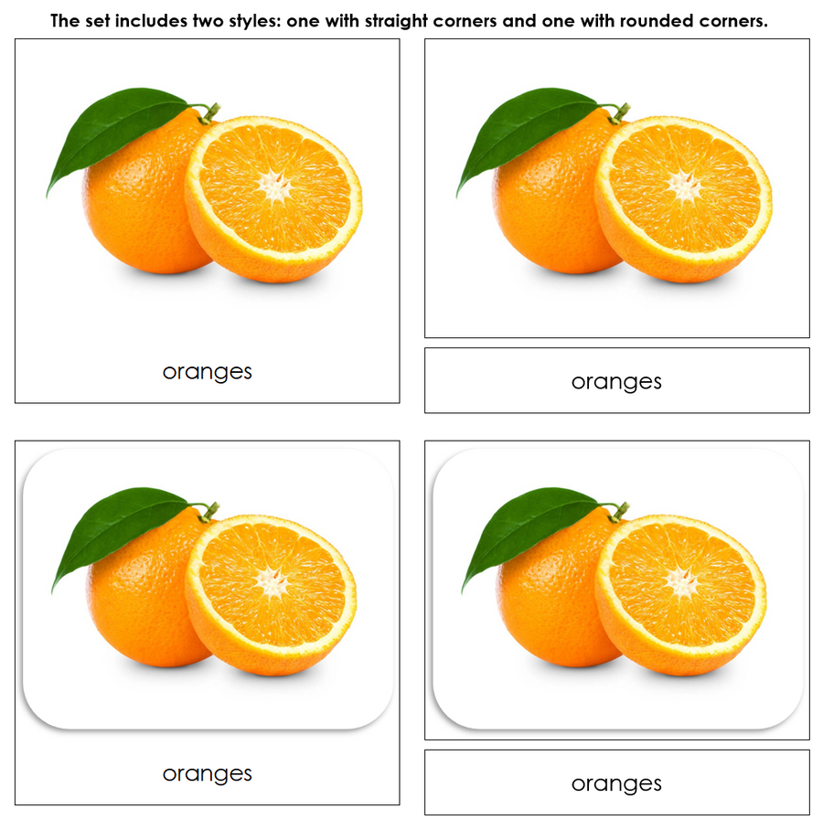 Fruits and Vegetables Safari Toob Cards - Montessori Print Shop