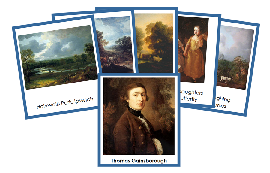 Thomas Gainsborough 3-Part Art Cards (color-coded) - Montessori Print Shop Digital Download