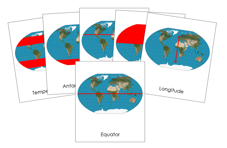 Geographic Coordinate System 3-Part Cards by Montessori Print Shop