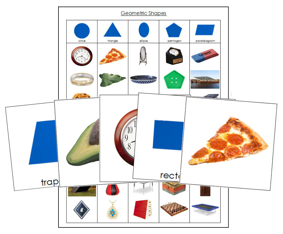 Geometric Shapes Sorting - Montessori Print Shop geometry cards