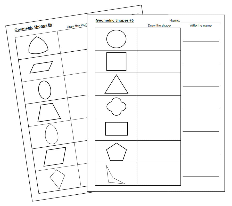 Geometric Shape Worksheets - geometry lesson - Montessori Print Shop
