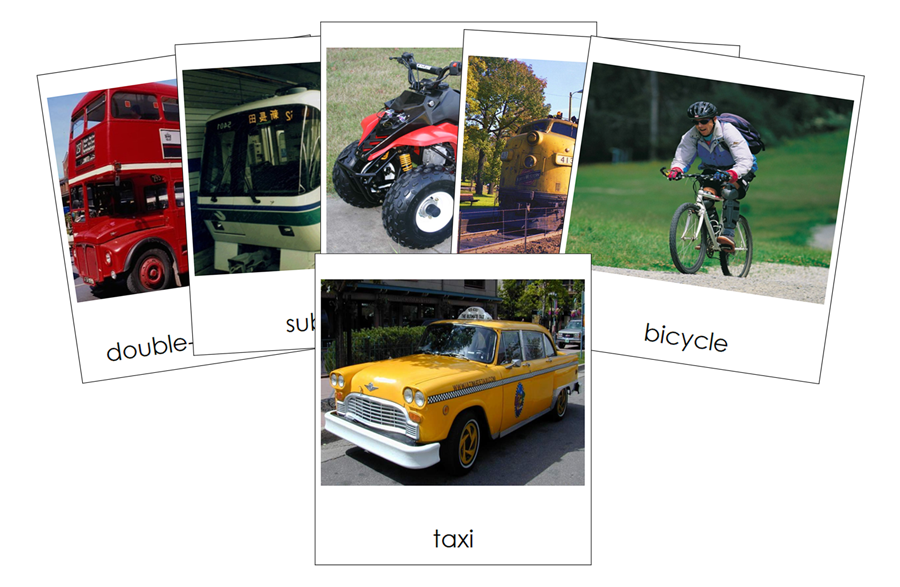 Types of Ground Transportation 3-Part Cards by Montessori Print Shop