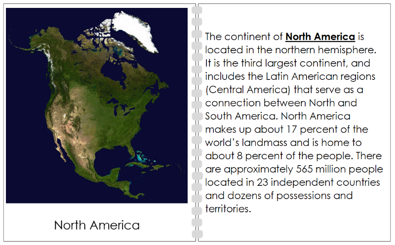 Hemispheres & Continents Book - Montessori Print Shop Digital Download