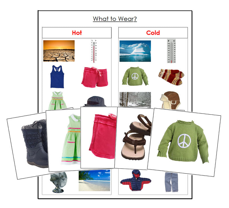 Hot & Cold Clothing Sorting - Montessori Print Shop Digital Download