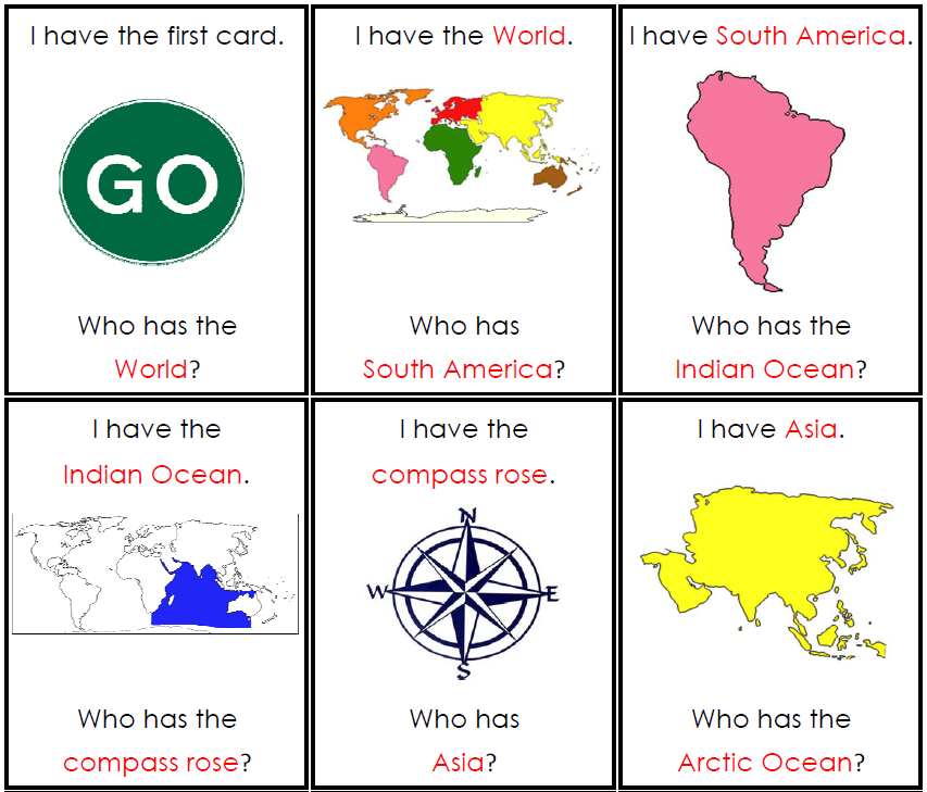 I Have, Who Has? World Geography - Montessori Print Shop