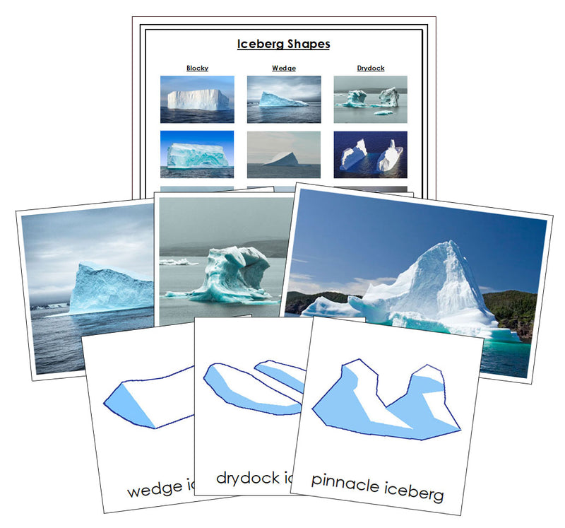 Iceberg Shapes Sorting & Control Chart - Montessori Print Shop