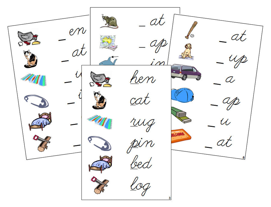 Montessori Step 1: Initial Sound Cards - CURSIVE - Montessori Print Shop phonics lesson