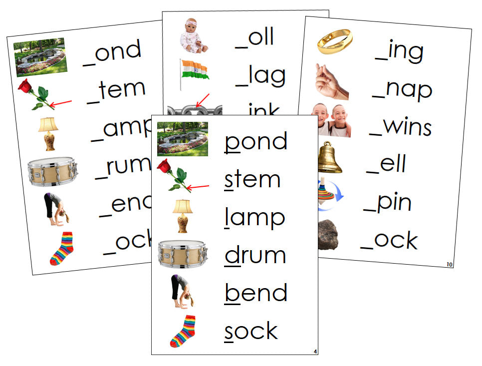 Montessori Step 2: Initial Sound Cards (photos) - Montessori Print Shop phonics program