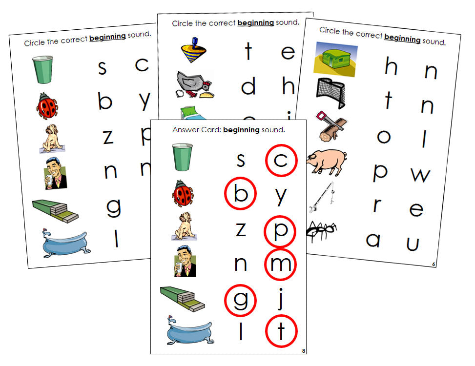 Montessori Step 1: Initial Sound Choice Cards - Montessori language cards - Montessori Print Shop