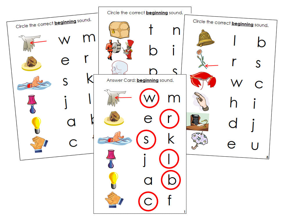 Montessori Step 2: Initial Sound Choice Cards - Montessori phonetic language cards - Montessori Print Shop