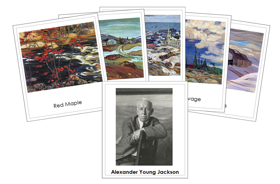 Alexander Young Jackson 3-Part Art Cards (color-coded) - Montessori Print Shop Digital Download