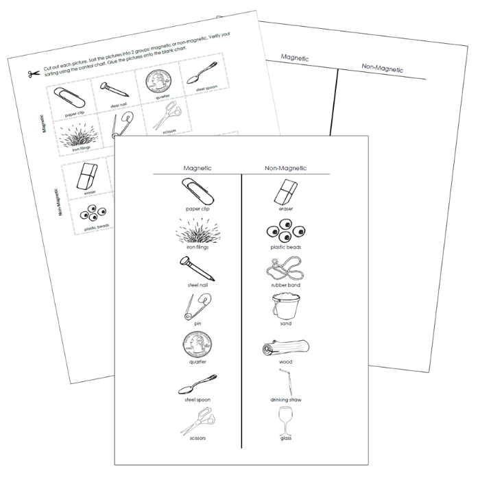 Magnetic & Non-Magnetic Cut & Paste Activity (Blackline Masters) - Montessori Print Shop Digital Download