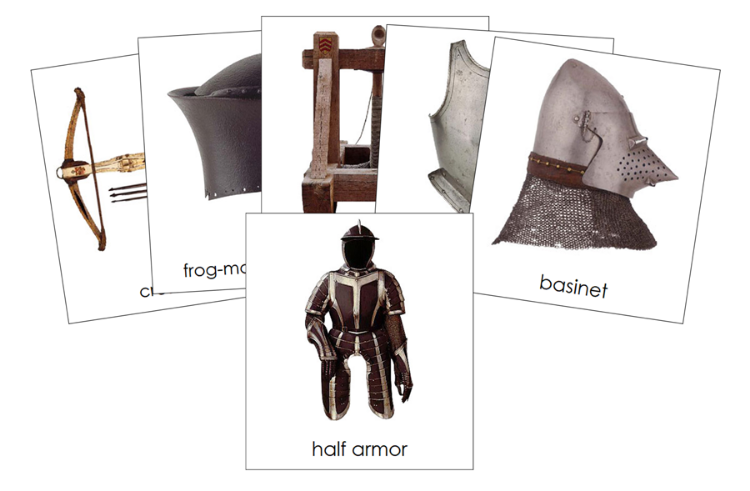 Types of Medieval Knight Equipment 3-Part Classified Cards - Montessori Print Shop Digital Download