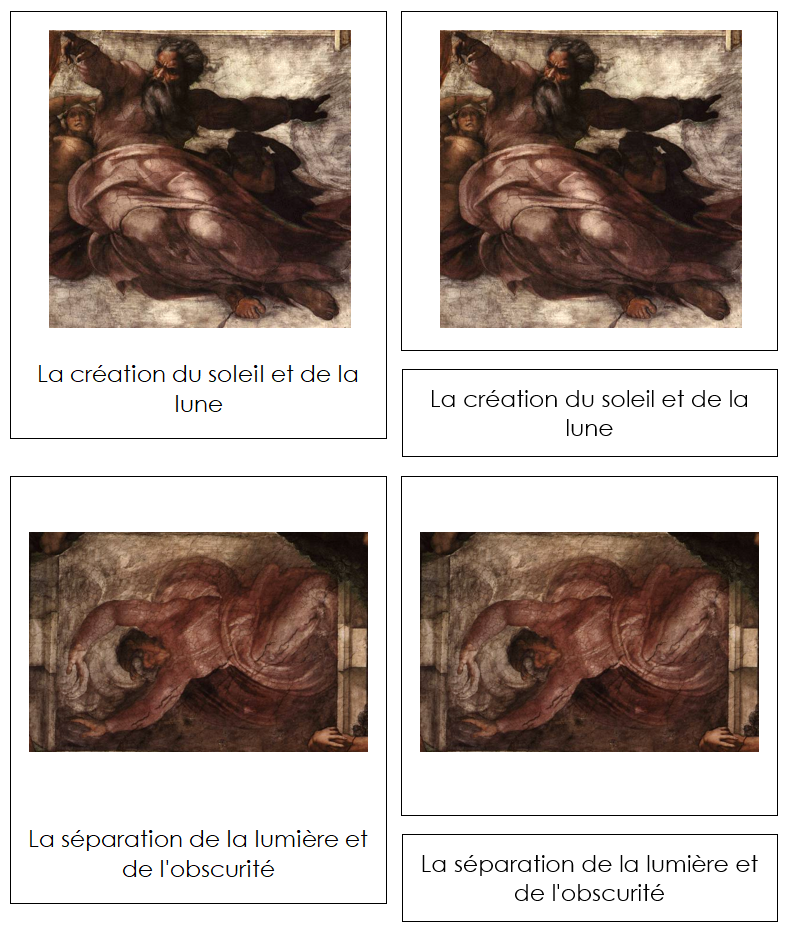 French - Michelangelo Art Cards - Montessori Print Shop Digital Download