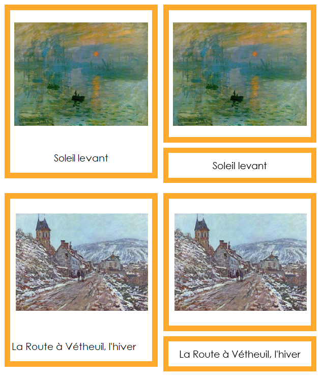 French - Claude Monet Art Cards (borders) - Montessori Print Shop