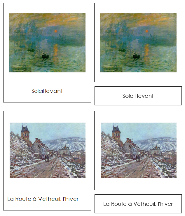 French - Claude Monet Art Cards - Montessori Print Shop