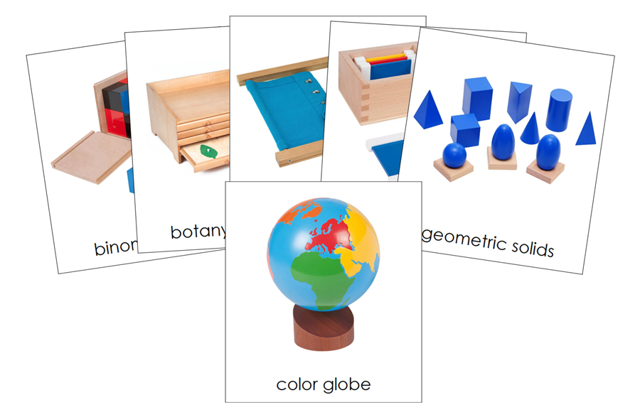 Types of Montessori Materials 3-Part Cards by Montessori Print Shop