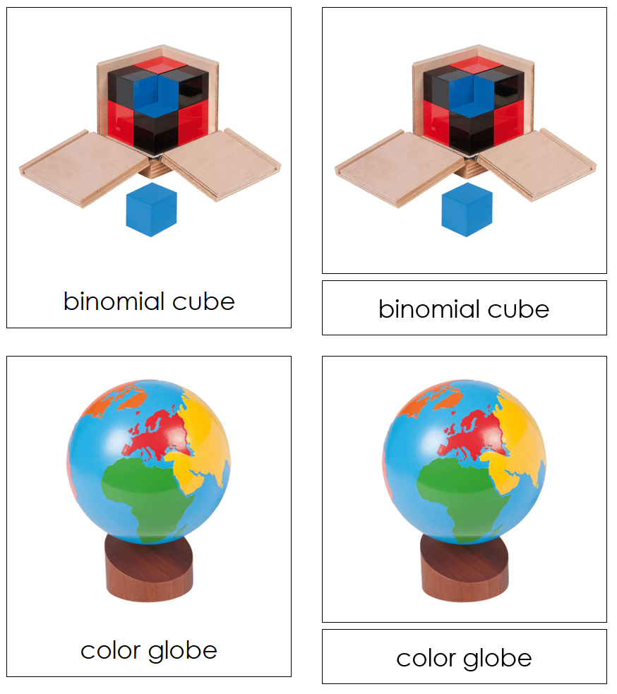 Types of Montessori Materials 3-Part Cards by Montessori Print Shop