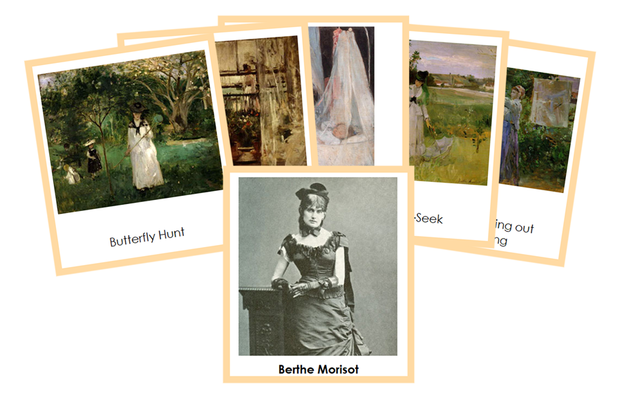 Berthe Morisot 3-Part Art Cards (color-coded) - Montessori Print Shop Digital Download