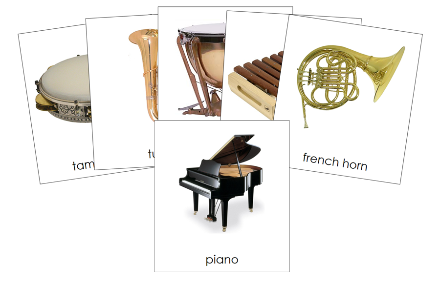 Types of Musical Instruments 3-Part Cards (Set 1) by Montessori Print Shop