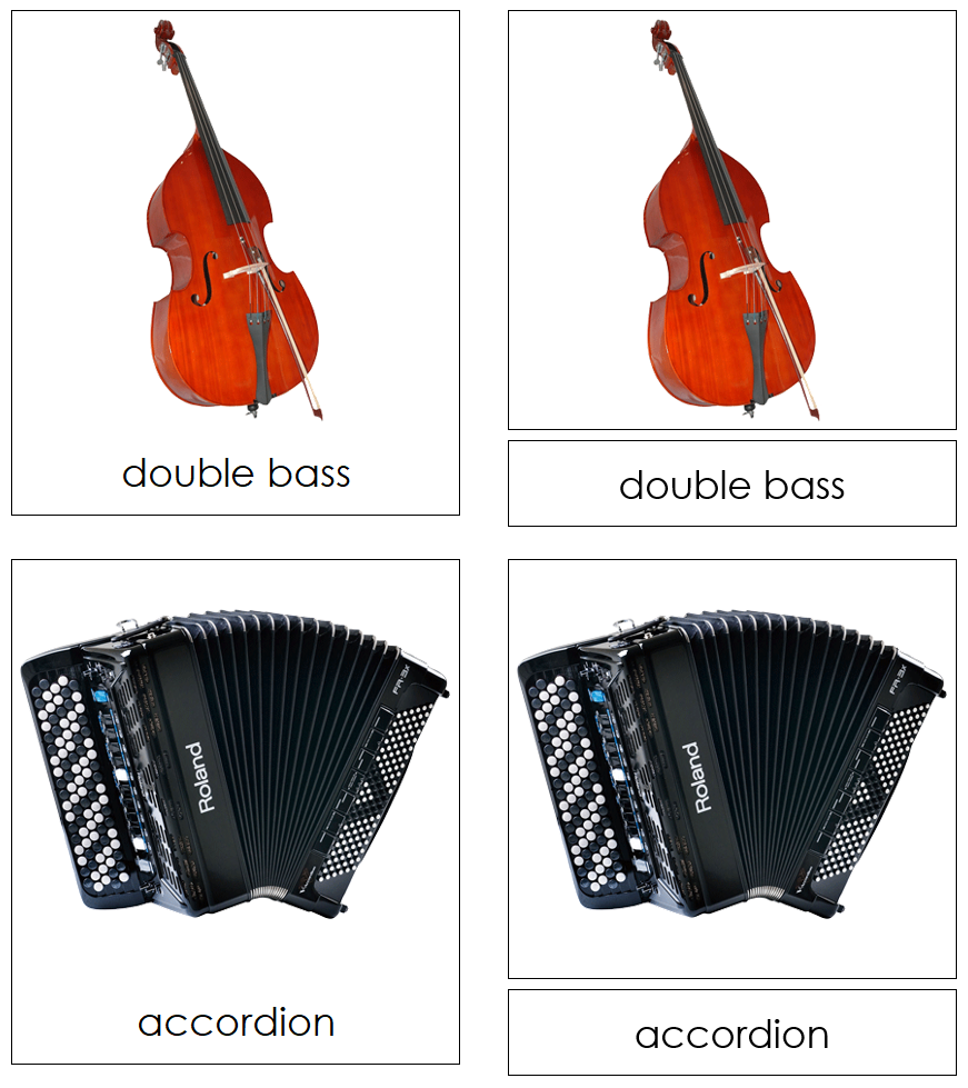 Types of Musical Instruments 3-Part Cards (Set 2) by Montessori Print Shop