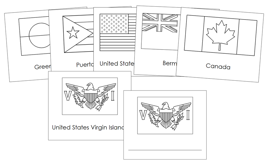 Flags of North America Blackline Masters by Montessori Print Shop