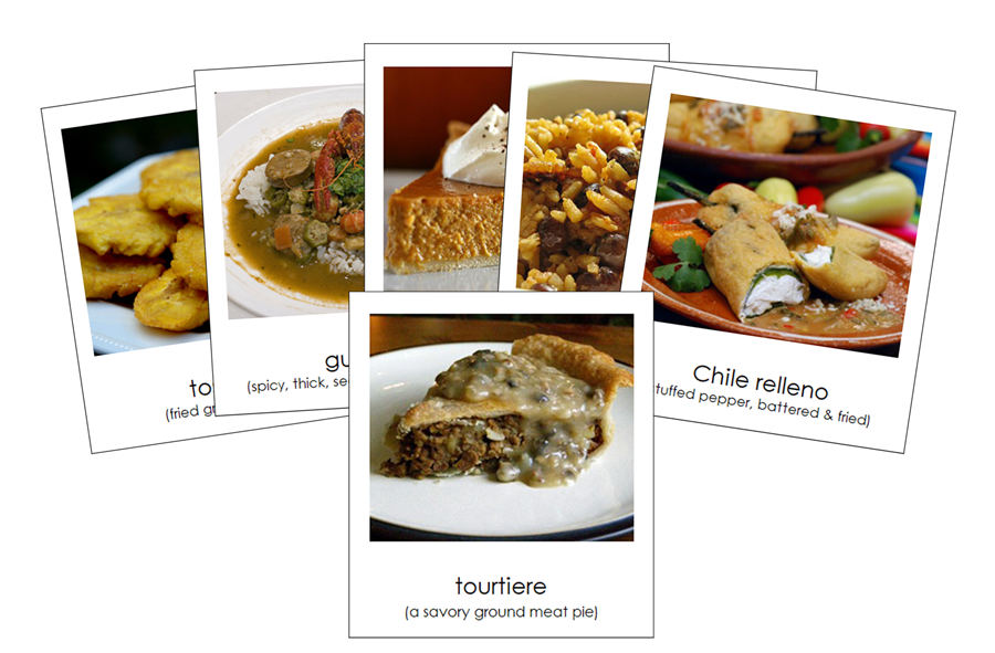 Foods of North America 3-Part Cards by Montessori Print Shop