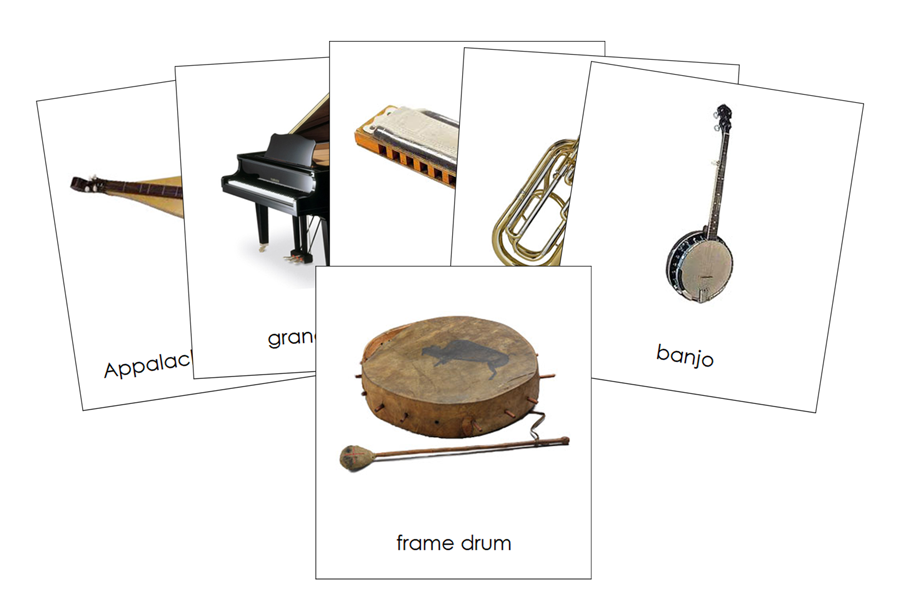 Musical Instruments of North America 3-Part Cards by Montessori Print Shop
