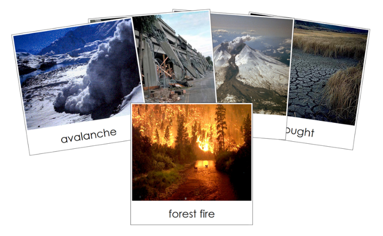 Types of Natural Disasters Nomenclature Cards - Montessori Print Shop Digital Download