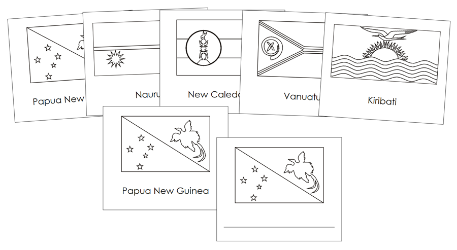 Flags of Oceania Blackline Masters by Montessori Print Shop