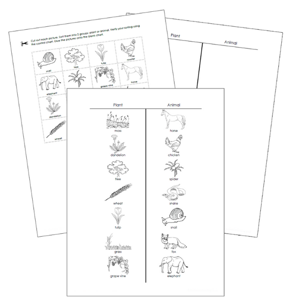 Plant & Animal Sorting (Cut & Paste) - Montessori Print Shop Digital ...