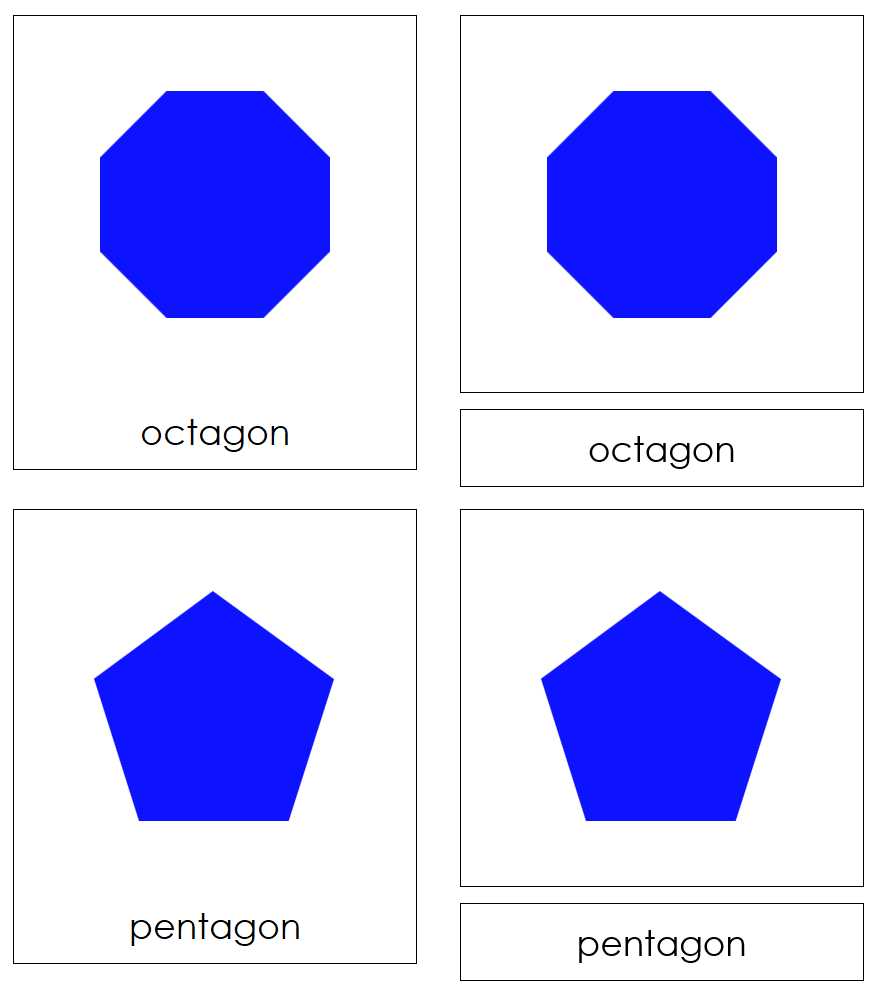 Polygons 3-Part Cards - Montessori Print Shop geometry cards