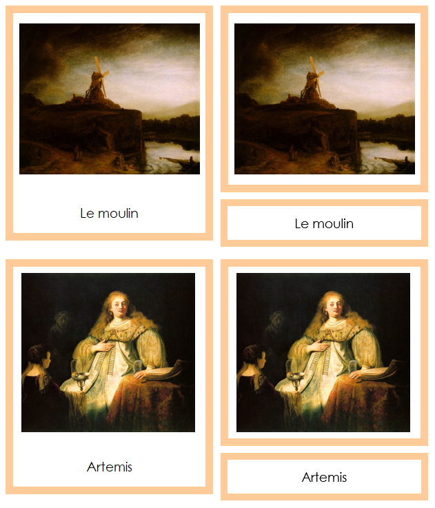French - Rembrandt Art Cards (borders) - Montessori Print Shop